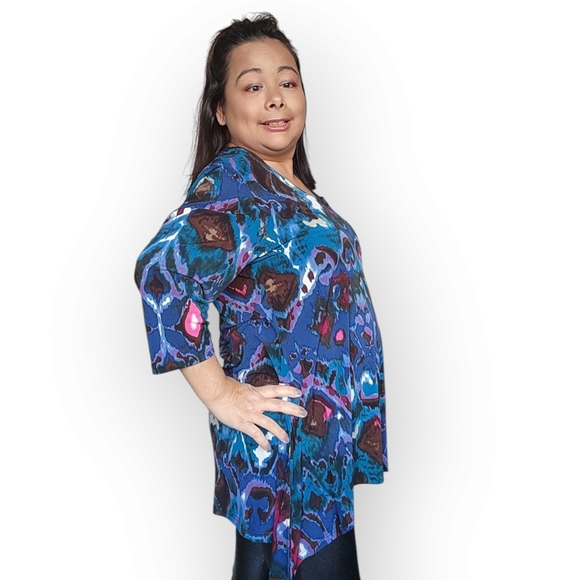 Stylish Blue and Purple Women's Tunic - Picture 7 of 16